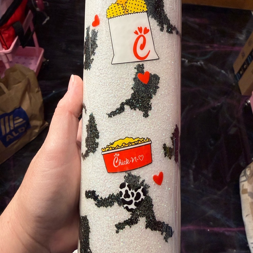 Chick-n-Heart Glitter Tumbler